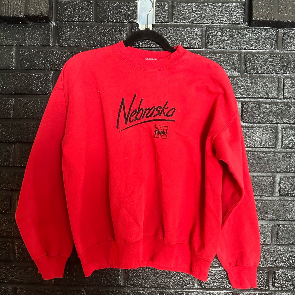 Vintage Hanes Red Nebraska Men's Crewneck Sweater Size L